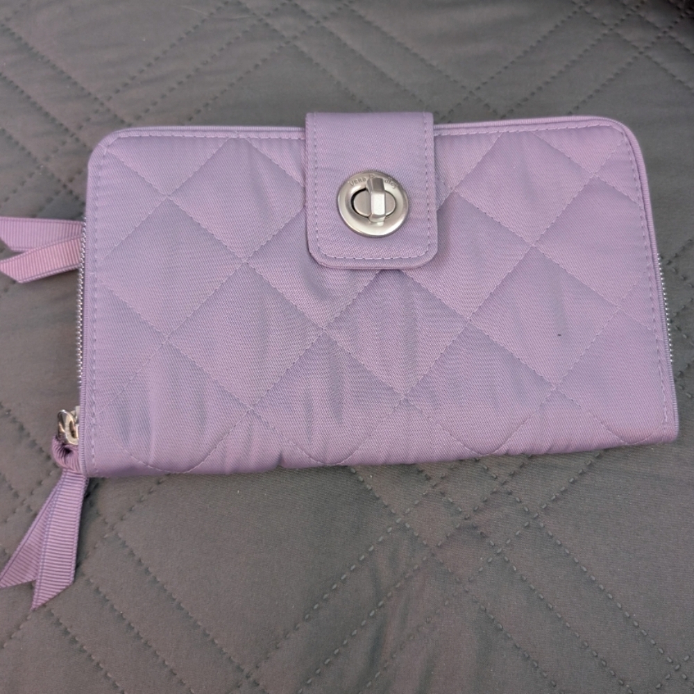 Vera Bradley Turnlock Wallet In Lavender Sky